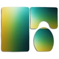 thumbnail image 1 of CHAPLLE Yellow Green Blue 3 Piece Bathroom Rugs Set Bath Rug Contour Mat and Toilet Lid Cover, 1 of 2