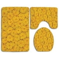 thumbnail image 1 of CHAPLLE Yellow Group Blossoming Chamomile Flowers Sun Nature Flourishing Forms Spring Home 3 Piece Bathroom Rugs Set Bath Rug Contour Mat and Toilet Lid Cover, 1 of 2