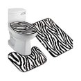 thumbnail image 1 of CHAPLLE Zebra 3 Piece Bathroom Rugs Set Bath Rug Contour Mat and Toilet Lid Cover, 1 of 2
