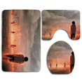 thumbnail image 1 of CHAPLLE Zombie Group People in Flame in Water Under Storm Clouds 3 Piece Bathroom Rugs Set Bath Rug Contour Mat and Toilet Lid Cover, 1 of 2