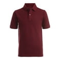 CHAPS Boys School Uniform Short Sleeve Double Pique Polo Shirt With