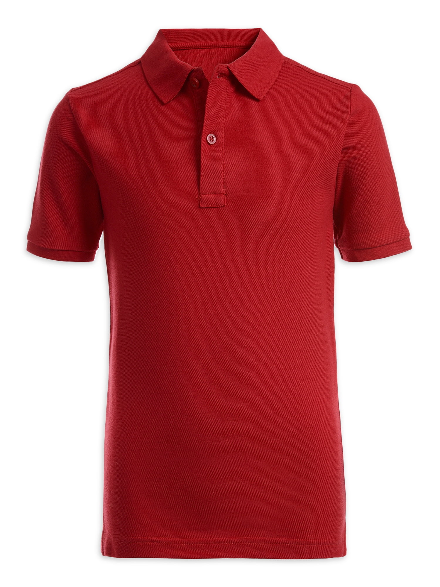 CHAPS Boys School Uniform Short Sleeve Double Pique Polo Shirt With Stretch, Sizes 2T20 & Husky