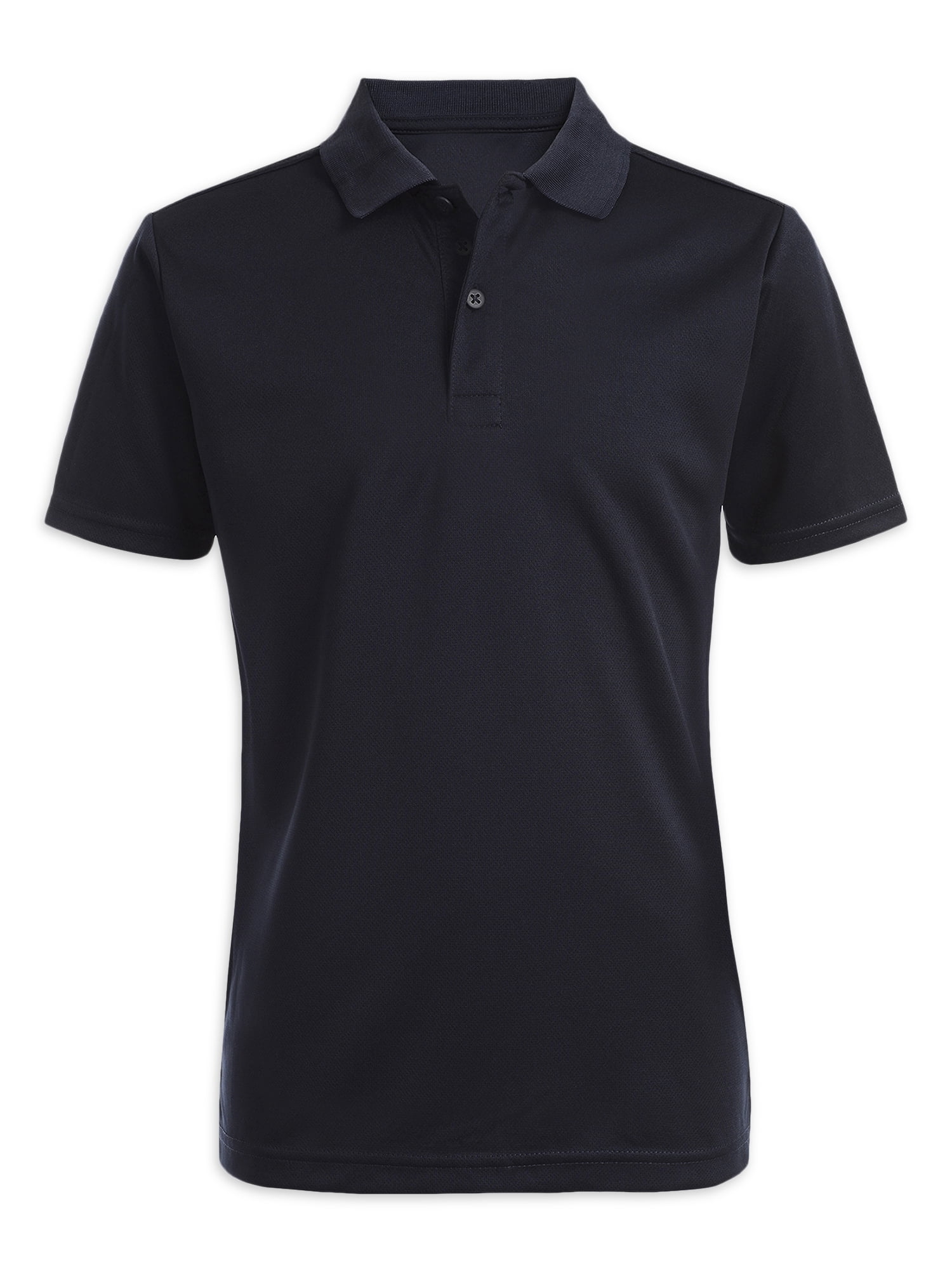 CHAPS Boys School Uniform Short Sleeve Performance Mesh Polo Top, Sizes