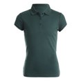 CHAPS Girls School Uniform Short Sleeve Interlock Polo With Picot Trim Collar, Sizes 2T16