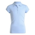 CHAPS Girls School Uniform Short Sleeve Interlock Polo With Picot Trim
