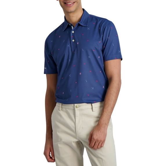 CHAPS MENS & BIG MENS PERFORMANCE GOLF PRINTED POLO , Up to 3XL