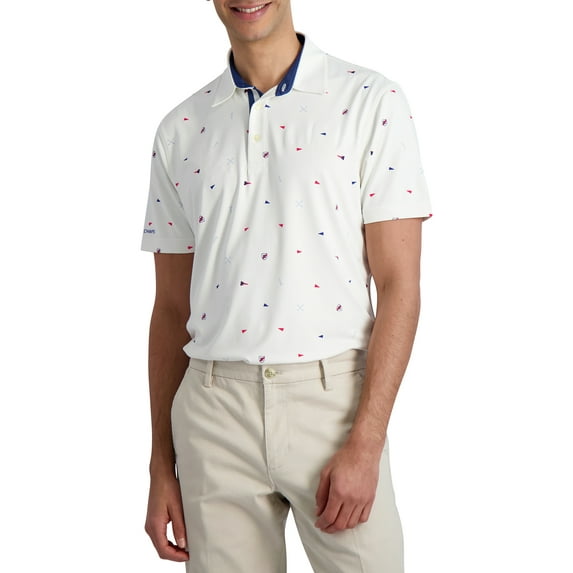 CHAPS MENS & BIG MENS PERFORMANCE GOLF PRINTED POLO , Up to 3XL