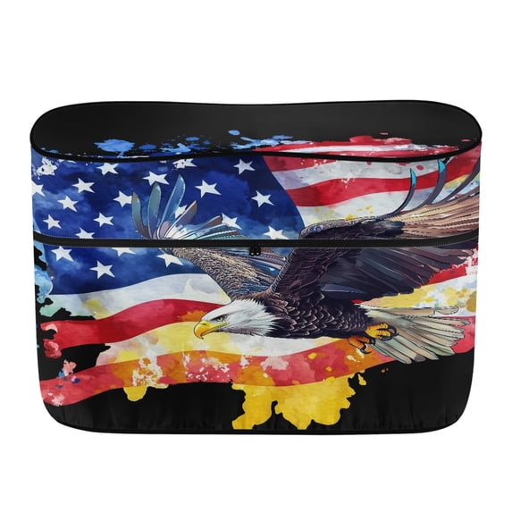 CHAQLIN 4th of July RV Dual Propane Tank Cover Featuring Flag Eagle, Polyester Canvas Weather Resistant for Outdoor Travel Camping