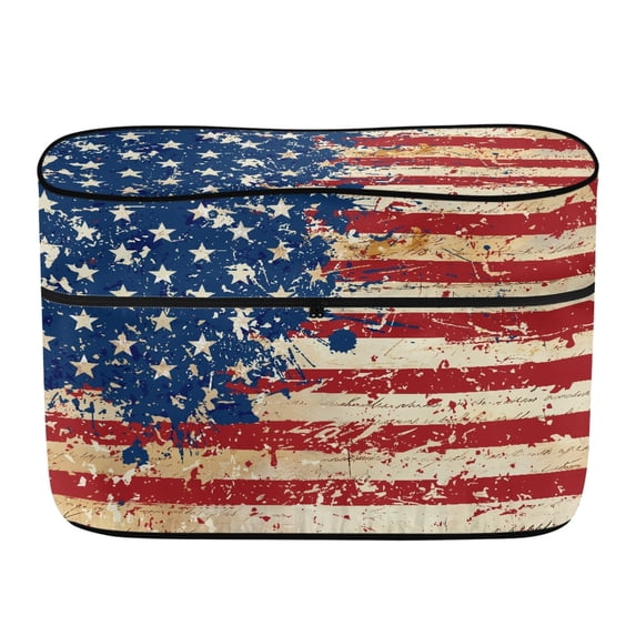 CHAQLIN 4th of July RV Dual Propane Tank Cover Featuring Vintage American Flag, UV Resistant Polyester Cover for Travel Camping and Outdoor Use