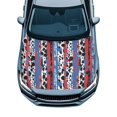 thumbnail image 1 of CHAQLIN Abstract Splatter Striped Car Hood Cover - Waterproof Sunproof Stretchable Protector - Universal Fit for Sedans, Trucks & SUVs, 1 of 9