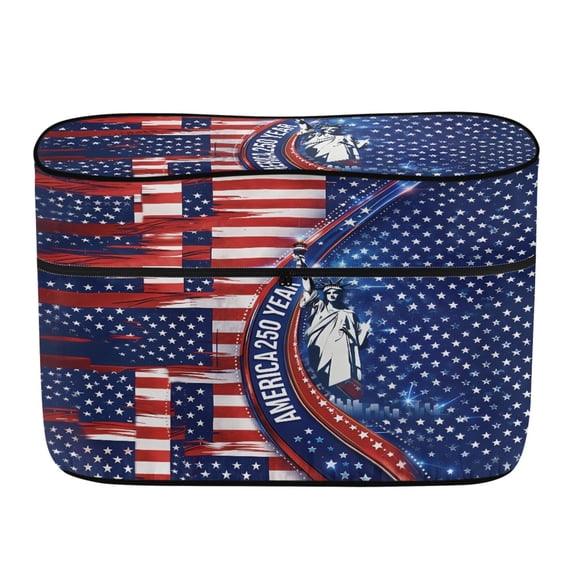 CHAQLIN American Flag 250 Year Print Propane Tank Cover for Travel, Polyester Dustproof RV Propane Tank Cover Waterproof Smooth Hand Feel RV Dual Propane Tank Cover