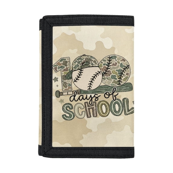 CHAQLIN Beige Camo Cover Children's Wallet for Outdoor, Elastic Polyester Kids Trifold Wallet with Slim Waterproof Trifold Card Wallet