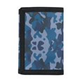 thumbnail image 1 of CHAQLIN Blue Camo Pattern Children's Wallet, Polyester Fabric Trifold Card Wallet for Outdoor, Magic Stiker Lightweight Kids Trifold Wallet, 1 of 6