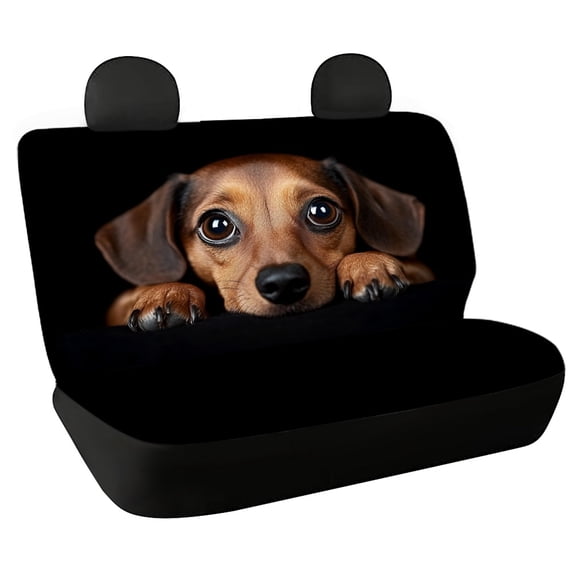 CHAQLIN Brown Dog Car Rear Seat Covers for Men, Set of 2 Car Back Seat Covers Stretch Non-Slip Auto Rear Seat Protectors