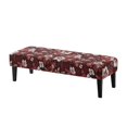 thumbnail image 1 of CHAQLIN Burgundy-toned Vintage Floral Stretch Bench Covers, Anti-Pet Hair Polyester Spandex Dining Bench Covers for Bedroom Dining Room, 1 of 9