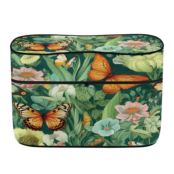 CHAQLIN Butterfly Floral Print RV Propane Tank Cover for Camping, Polyester Waterproof Dual Propane Tank Cover Dustproof UV Resistant for RV Trailer