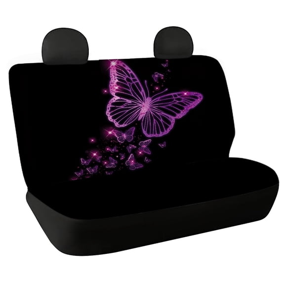 CHAQLIN Butterfly Pattern Rear Bench Seat Cover with Sedan Truck, Non-Slip Durable Rear Seat Covers(2 Pcs)