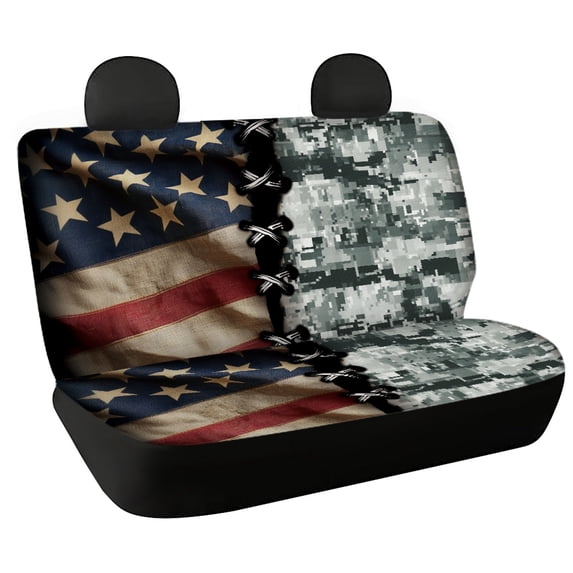 CHAQLIN Camouflage Flag Durable Car Rear Seat Covers for Car Interior Auto Interior, Washable Car Back Seat Covers Non-Slip Back Seat Protectors