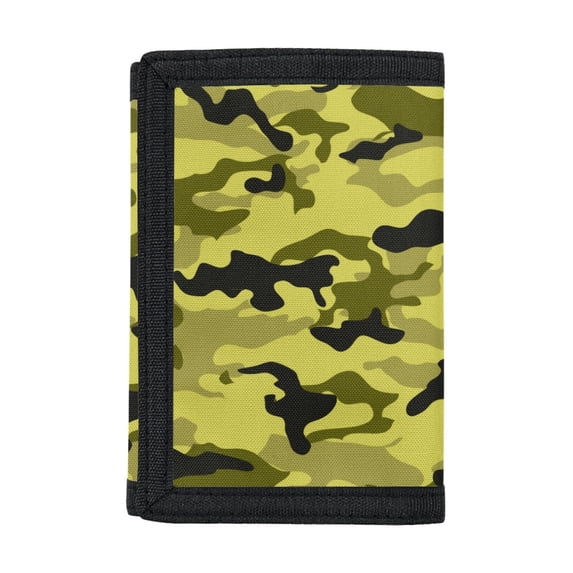 CHAQLIN Camouflage Pattern Children's Wallet for Outdoor, Polyester Trifold Card Wallet with Soft Foldable Children's Trifold Wallet