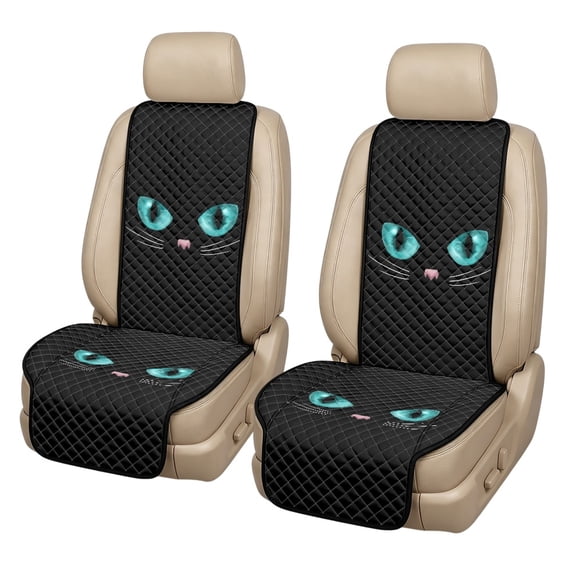 CHAQLIN Cat Eye Pattern Design Car Seat Covers for Pets, Non-Slip Padded Front Seat Protector Pads for SUV, Quilted Padded Fabric Car Front Seat Covers