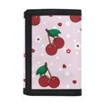 thumbnail image 1 of CHAQLIN Cherry Polka Dot Pattern Small Purse for Sports, Polyester Kids Trifold Wallet with Foldable Multi Compartment Teen Wallets, 1 of 6