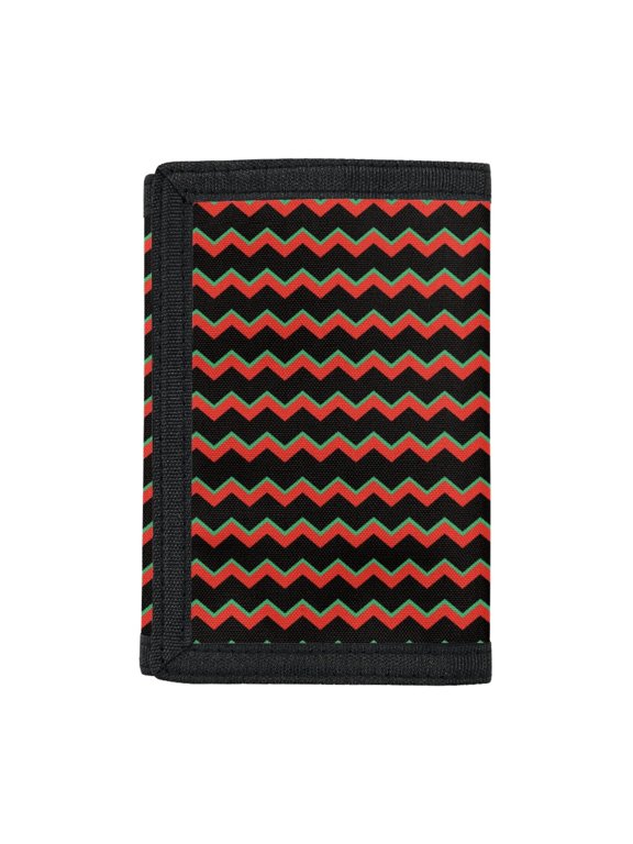 Chevron Zigzag Pattern Children's Wallet, Polyester Trifold Card Wallet for Travel, Large Capacity Zippered Kids Trifold Wallet