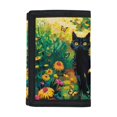 thumbnail image 1 of CHAQLIN Children's Wallet Black Cat Easy Access Kids Trifold Wallet for Travel, Polyester Slim Trifold Card Wallet, 1 of 6