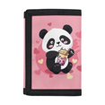 thumbnail image 1 of CHAQLIN Children's Wallet Panda Bubble Tea Portable Trifold Card Wallet for Sports, Stretch Polyester Slim Trifold Handbag, 1 of 6