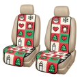 thumbnail image 1 of CHAQLIN Christmas Icons Checkered Quilted Car Seat Protector, Non Slip Polyester Car Seat Covers 2 Pcs Non‑Slip Car Front Seat Covers for Universal Fit for Most Vehicles, 1 of 7