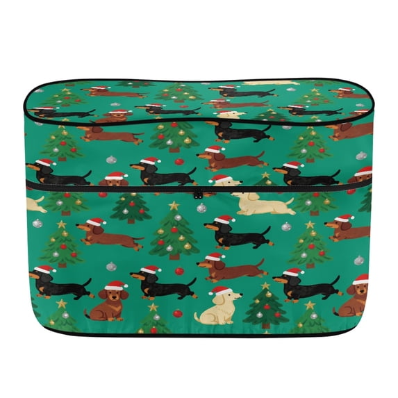 CHAQLIN Christmas Rv Propane Tank Cover with Dachshund Tree, Waterproof Polyester Dual Tank Cover for Camping and Travel