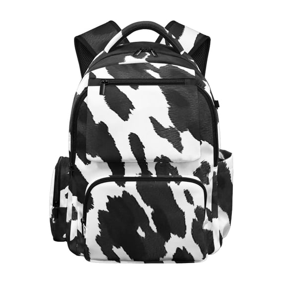CHAQLIN Cow Patterned Ventilated Padded Soft Shoulder Bookbags with Comfortable Breathable Kids School Backpack, Portable 17 Inch Casual Daypack for Sports High School