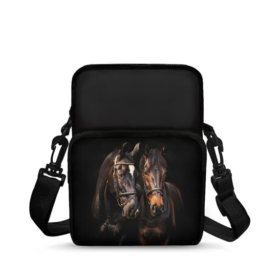 CHAQLIN Crossbody Bag for Travel, Double Layer Lightweight Crossbody Bags for Men Horse Pattern Design Coin Bags