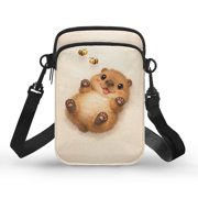 CHAQLIN Cute Marmot and Bees Cell Phone Purse for Hiking Running, with Zipper Closed Adjustable Strap Lightweight Crossbody Bag