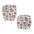 thumbnail image 1 of CHAQLIN Cute Watercolor Mushroom Rotating Chair Slipcover with Polyester Fabric, Set of 2 Removable Covers for High Back Computer Office Chair, 1 of 8