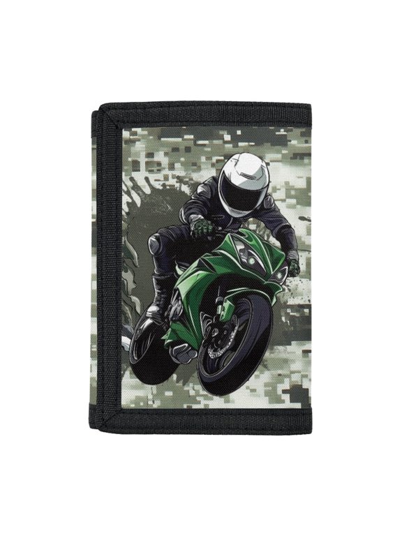 Digital Camouflage Pattern Children's Wallet, Elastic Polyester Wallet for Boys for Outdoor Sports, Thin Slim Trifold Pouch
