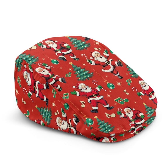 CHAQLIN Durable Flat Cap for Summer Weekend Outings, Santa Music Tree Polyester Long-Lasting Newsboy Hat Windproof
