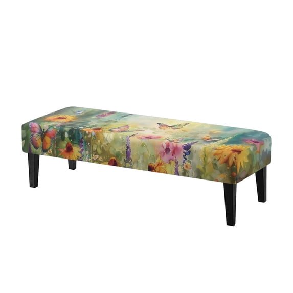 CHAQLIN Dustproof Bench Seat Cushion Covers for Living Room Hotel, Polyester Spandex Fabric Easy Install Bench Seat Cover with Anti Abrasion