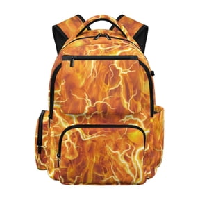 CHAQLIN Fire Lightning Casual Daypack 17 Inch, Lightweight Multi Pocket Polyester Schoolbags for Middle and Elementary School Daily Use