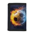 thumbnail image 1 of CHAQLIN Fire Soccer Print Trifold Pouch for Sports, Polyester Trifold Card Wallet with Slim Foldable Children's Wallet, 1 of 7