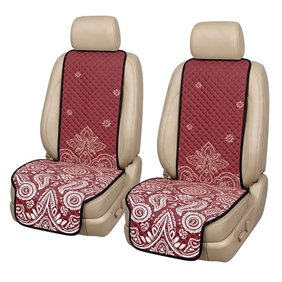 CHAQLIN Floral Print Car Front Seat Covers for Truck, Non‑Slip Airbag Compatible Car Seat Covers 2 Piece Polyester Vehicle Front Driver Seat Cover Pad