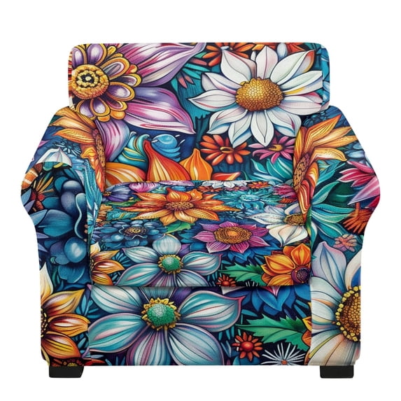 CHAQLIN Floral Print Chair Covers for Living Room, 2 Pcs Armchair Slipcover Spandex Chair Slip Cover Super fitted for Pet