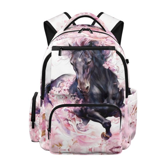 CHAQLIN Floral Watercolor Waterproof School Bag for High School Middle School, Large Capacity Multi Pocket 600D Polyester Kids Backpack