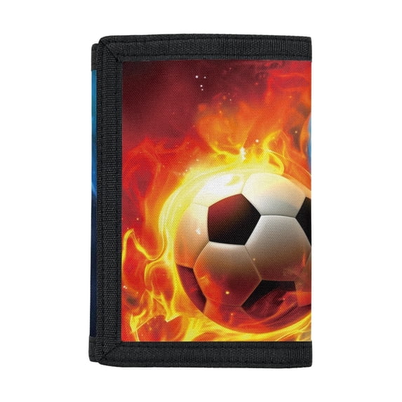 CHAQLIN Football Collision Design Slim Children's Wallet, Polyester Trifold Card Wallet Lightweight Kids Trifold Wallet for Sports Outdoor