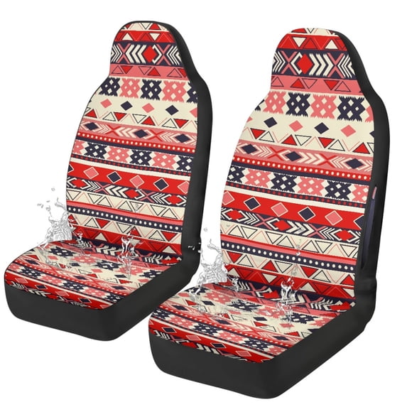 CHAQLIN Geometric Stars Car Seat Covers for Auto, Decorative Car Front Seat Covers Stretchy Polyester Fabric Automobile Seat Cover Pad Mat