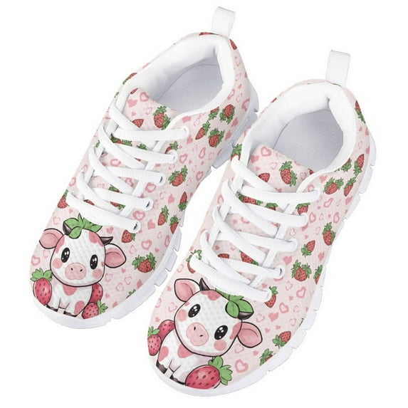 CHAQLIN Girls and Boys Running Shoes Kids Sneakers Lace-up Tennis Shoes Casual Lightweight Classic Walking Shoe