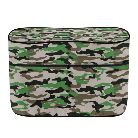 CHAQLIN Green Camouflage Print Camping Trailer Propane Tank Cover for, Waterproof RV Propane Tank Cover with Polyester All Weather Protection RV Dual Propane Tank Cover for Travel