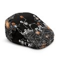 thumbnail image 1 of CHAQLIN Halloween All-Match Newsboy Hat Featuring Skeleton Web Pumpkin, Wrinkle-Resistant Adjustable Polyester Forward Hat for All-Season Outdoor Street Wear, 1 of 3