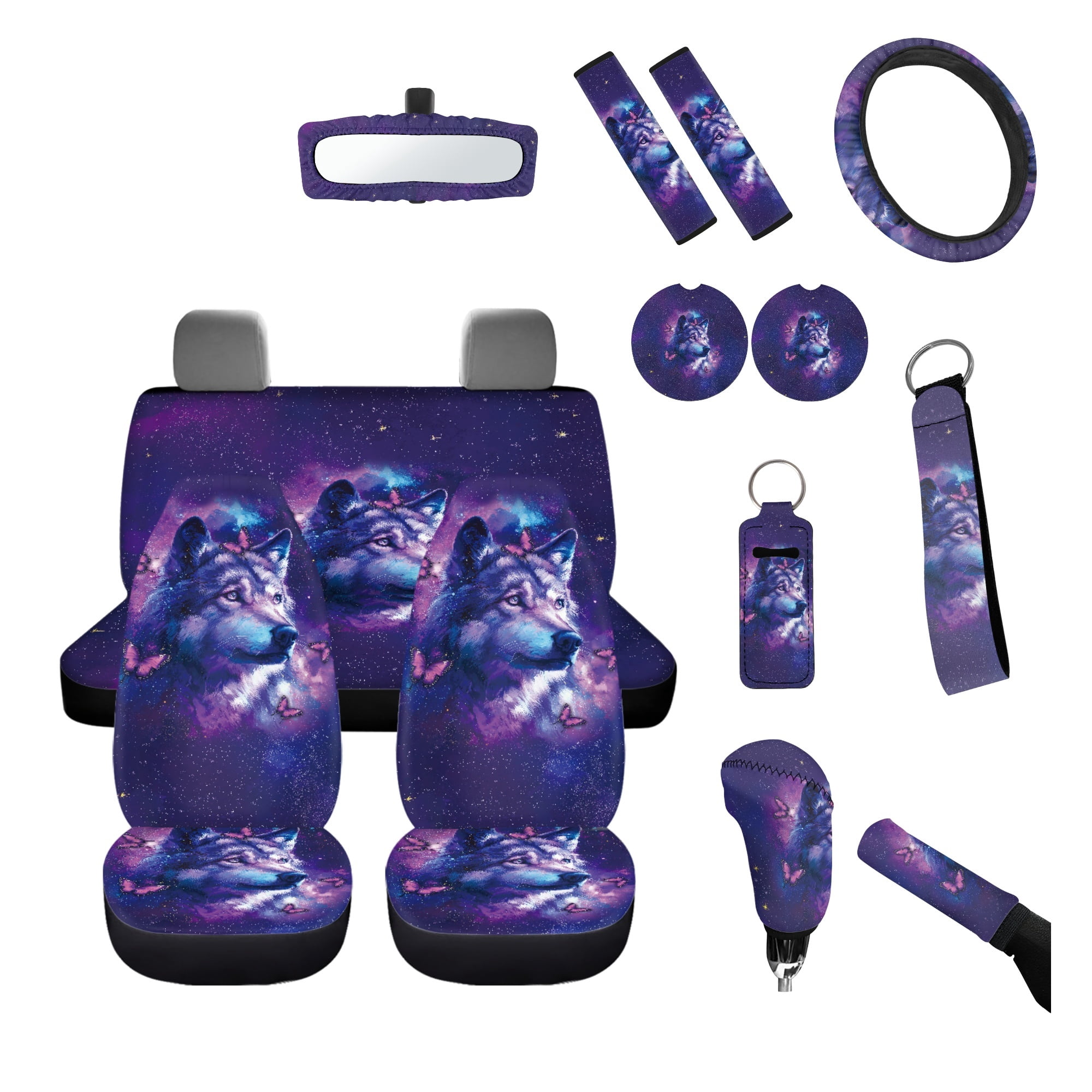 Main Keys Rig CHAQLIN Hanging Car Seat Cover Full Set, with Key Fob Gear Shift Cover ...