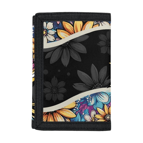 CHAQLIN Hummingbird Floral Pattern Waterproof Children's Wallet, Polyester Trifold Card Wallet Lightweight Kids Trifold Wallet for Sports Outdoor Sports