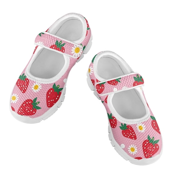 CHAQLIN Kids Walking Shoes Classic Mary Jane Flats Wide Toe Diabetic Shoes for Children Adjustable Breathable Lightweight Daily Barefoot Shoes